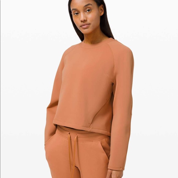 lululemon womens AirWrap Crew in Desert Sun size 12 luxstreme spacer fabric - Picture 7 of 10